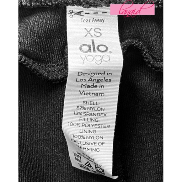 Alo High-Waist Moto Puffer Pant Black Dark Navy Quilted Hi-Rise Edgy Joggers XS - Picture 6 of 7